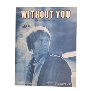 Vintage Without You Sheet Music Harry Nilsson RCA Records 1972 Classic Apple USA